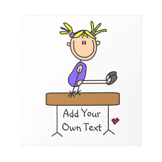 Aangepaste Blond-giergymnast op Baldaam Notitieblok (Voorkant)