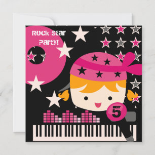 Aangepaste blond Girls Rock Star Birthday-uitnodig Kaart