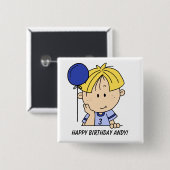 Aangepaste Blond Hazard Button Birthday (Voorkant /achterkant)