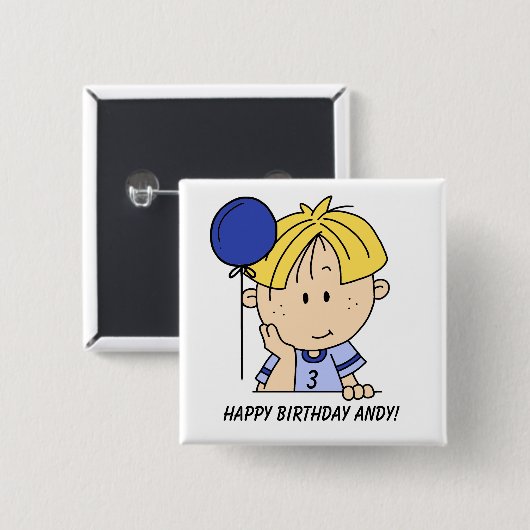 Aangepaste Blond Hazard Button Birthday (Voorkant /achterkant)