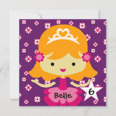 Aangepaste blond lil'Princess Birthday-uitnodiging Kaart (Voorkant)