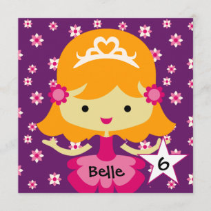 Aangepaste blond lil'Princess Birthday-uitnodiging Kaart