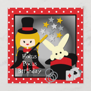 Aangepaste blond meisje Hocus Pocus Birthday Invit Kaart