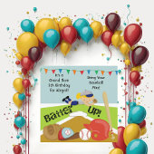 Aangepaste Blond Meisje Softbal Verjaardag Uitnodi Kaart