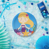 Aangepaste blond-zeemeerminnen, Borden op jaarbasi Papieren Bordje (Feest)