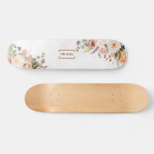 Aangepaste bloom Rustic Floral Monogram Naam Persoonlijk Skateboard (Horizontaal)