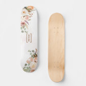 Aangepaste bloom Rustic Floral Monogram Naam Persoonlijk Skateboard (Voorkant)