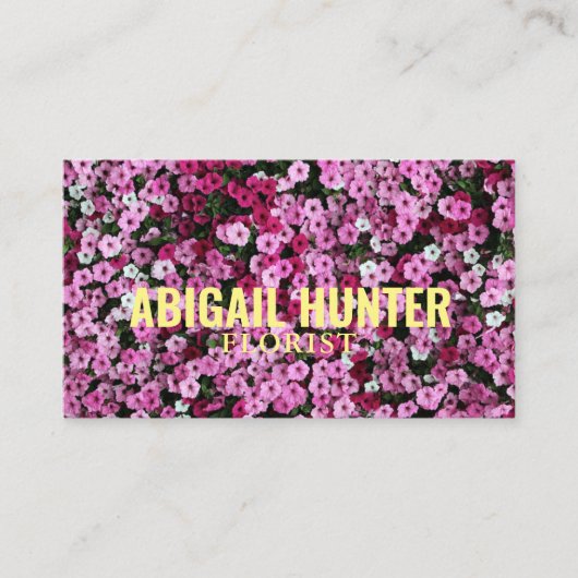 Aangepaste "Blooming Flowers" (Amerikaans) Visitekaartje (Voorkant)