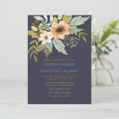 Aangepaste Blooming Waterverf bruiloft uitnodiging (Staand voorkant)