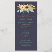 Aangepaste Blooming Waterverf Trouwprogramma Programmakaart (Voorkant)