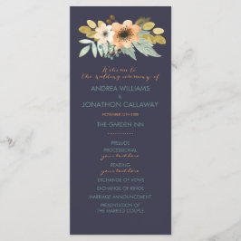 Aangepaste Blooming Waterverf Trouwprogramma Programmakaart