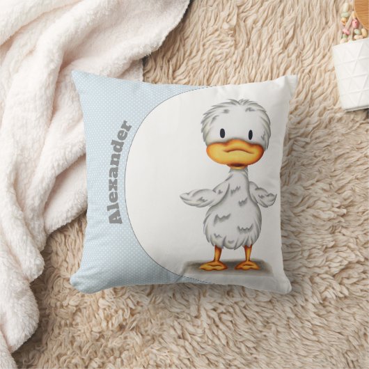 Aangepaste Blue Baby Duck Nursery Kussen (Deken)