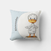 Aangepaste Blue Baby Duck Nursery Kussen (Voorkant)