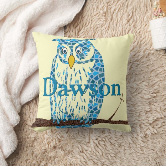 Aangepaste Blue Baby Owl Pillow Kussen (Deken)
