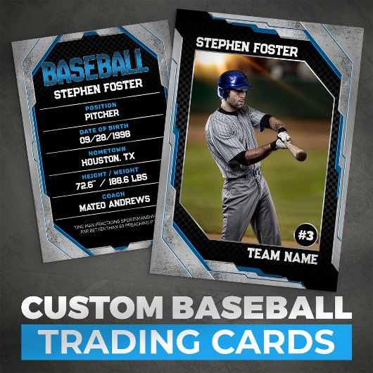 Aangepaste Blue Baseball Trading Kaart Baseball Pl Contactkaartje