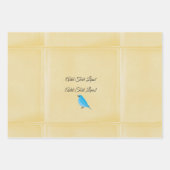 Aangepaste Blue Bird Tanager Waterverf Linnen Vint Inpakpapier Vel (Voorkant 2)