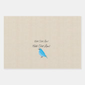 Aangepaste Blue Bird Tanager Waterverf Linnen Vint Inpakpapier Vel (Voorkant)