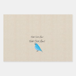 Aangepaste Blue Bird Tanager Waterverf Linnen Vint Inpakpapier Vel