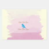 Aangepaste Blue Bird Tanager Waterverf Linnen Vint Inpakpapier Vel (Voorkant 3)