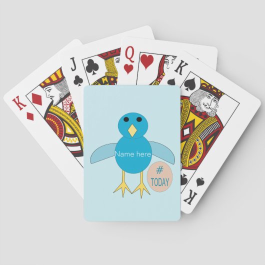 Aangepaste Blue Birthday Boy Chick-afspeelkaarten Speelkaarten (Achterkant)
