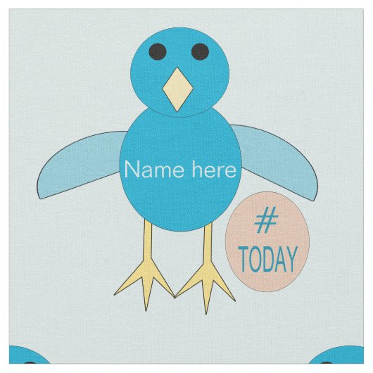 Aangepaste Blue Birthday Boy Chick Craft Fabric Stof (Close Up)