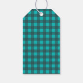 Aangepaste Blue Buffalo Check Plaid Holiday Cadeaulabel (Achterkant)