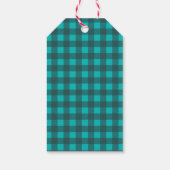 Aangepaste Blue Buffalo Check Plaid Holiday Cadeaulabel (Achterkant)