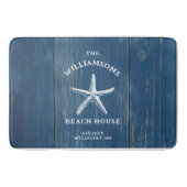 Aangepaste Blue Coastal Starfish Beach House Badmat (Voorkant)