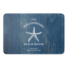 Aangepaste Blue Coastal Starfish Beach House Badmat