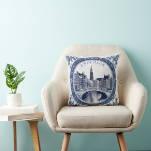 Aangepaste Blue Delft Amsterdam Souvenir Kussen