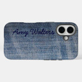 Aangepaste Blue Denim Jeans Case-Mate iPhone Case (Achterkant (horizontaal))