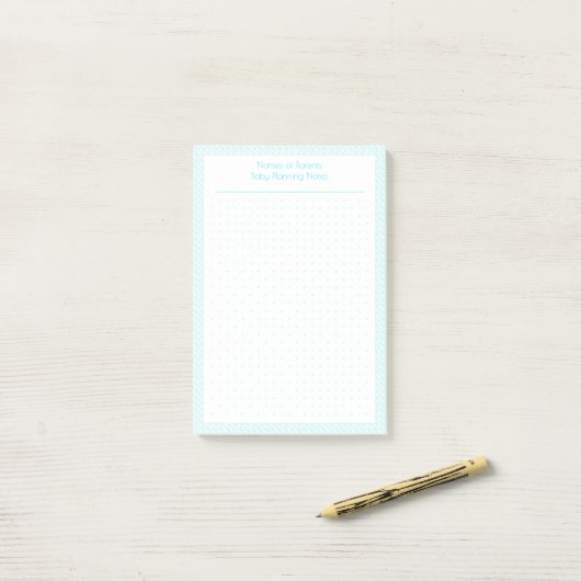 Aangepaste  Blue Dot Grid Nieuwe Baby Plan Planner Post-it® Notes (Op bureau)