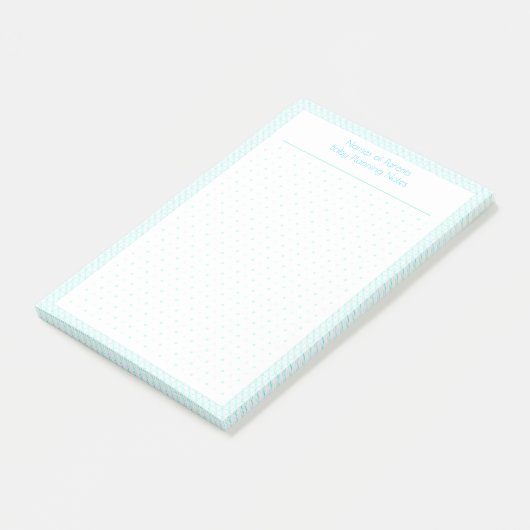 Aangepaste  Blue Dot Grid Nieuwe Baby Plan Planner Post-it® Notes (Schuin)