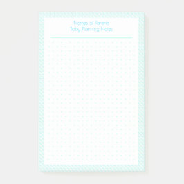 Aangepaste Blue Dot Grid Nieuwe Baby Plan Planner Post-it® Notes