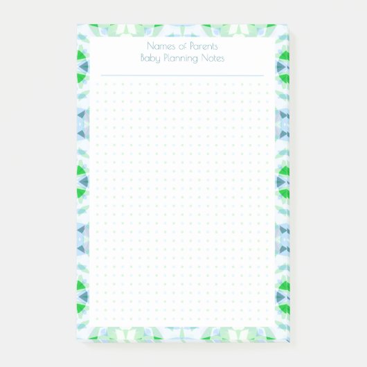 Aangepaste  Blue Dot Grid Wedding Plan Planner Post-it® Notes (Voorkant)