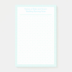 Aangepaste  Blue Dot Grid Wedding Plan Planner Post-it® Notes