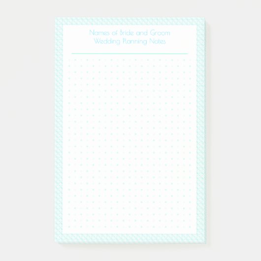 Aangepaste  Blue Dot Grid Wedding Plan Planner Post-it® Notes (Voorkant)