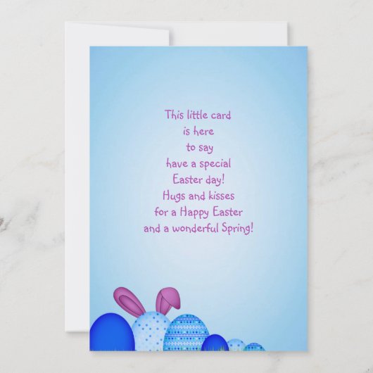 Aangepaste Blue Easter Eggs Holiday Kaart (Achterkant)