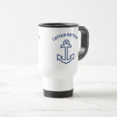 Aangepaste Blue- en White Boat Anchor Travel Mug Reisbeker (Voorkant rechts)