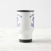 Aangepaste Blue- en White Boat Anchor Travel Mug Reisbeker (Center)