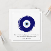 Aangepaste Blue Evil Eye Good Luck & Protection Sy Kaart (Voorkant / Achterkant in situ)