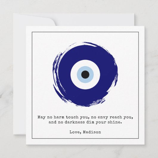 Aangepaste Blue Evil Eye Good Luck & Protection Sy Kaart (Voorkant)