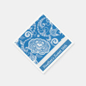Aangepaste Blue Floral Party Napkins Servetten (Hoek)