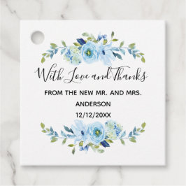 Aangepaste Blue Floral Wedding Bedankjes Labels