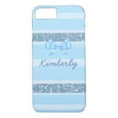Aangepaste Blue Glitter-telefoondraagtas Case-Mate iPhone Case (Achterkant)