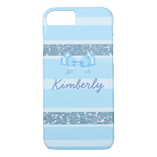 Aangepaste Blue Glitter-telefoondraagtas Case-Mate iPhone Case (Achterkant)