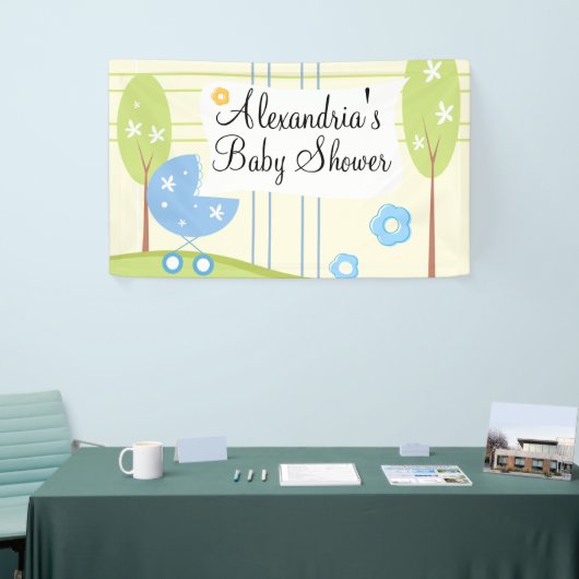 Aangepaste Blue Green Boy Baby shower Banner (Beurs)