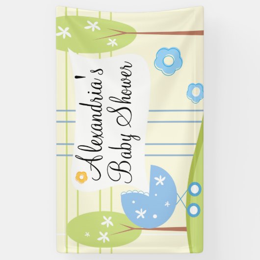 Aangepaste Blue Green Boy Baby shower Banner (Verticaal)