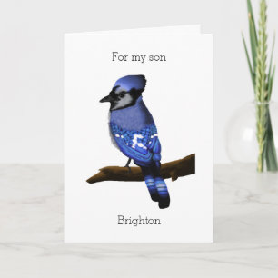 Aangepaste Blue Jay voor mijn zoon Birthday Kaart
