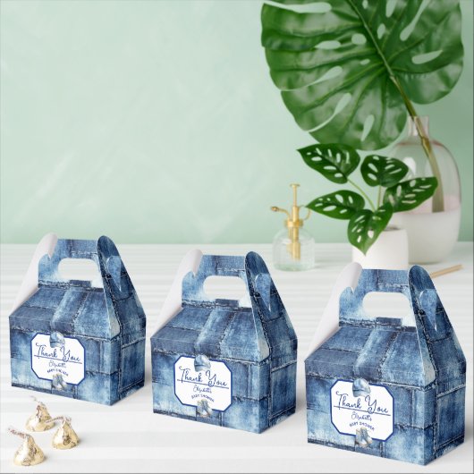 Aangepaste Blue Jean Baby Denim Theme Baby shower Bedankdoosjes (Meervoudige)